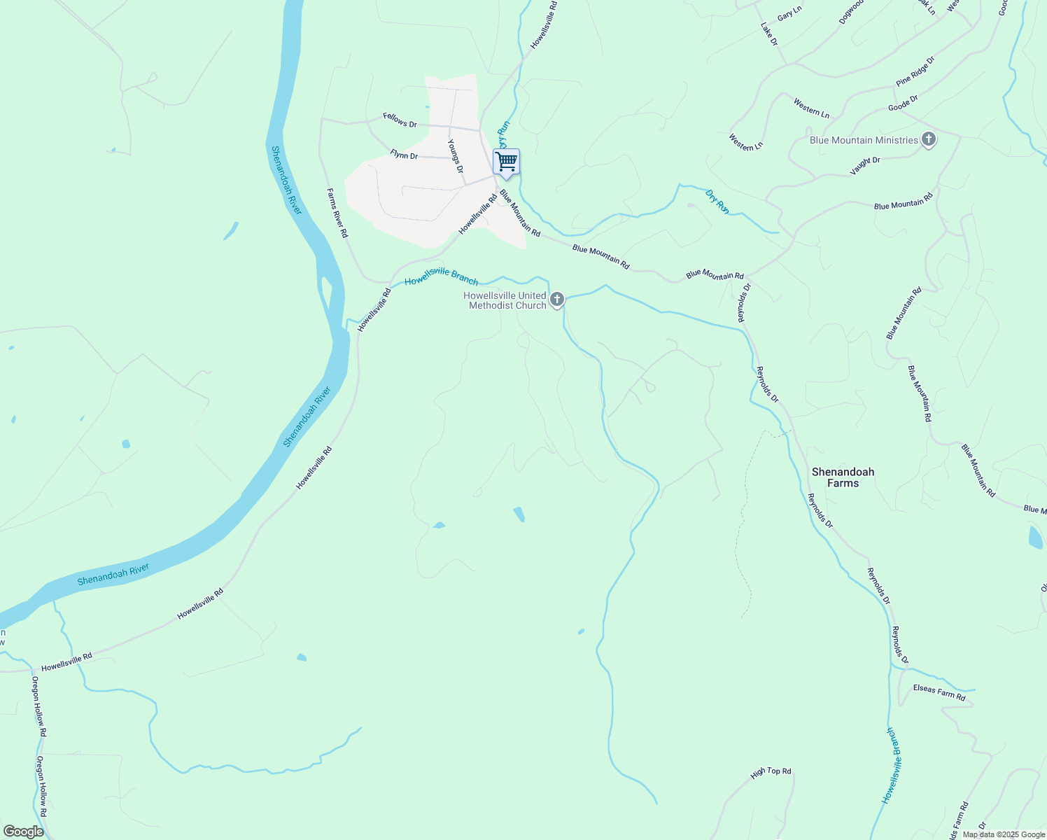 map of restaurants, bars, coffee shops, grocery stores, and more near 92 Pleasant Hill Lane in Front Royal