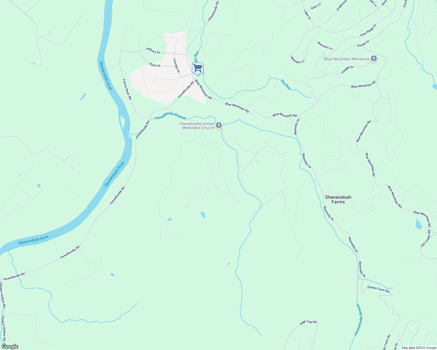 map of restaurants, bars, coffee shops, grocery stores, and more near 817 Howellsville Heights Circle in Front Royal