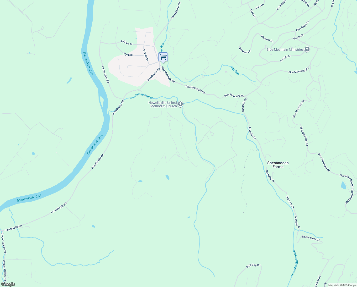 map of restaurants, bars, coffee shops, grocery stores, and more near 817 Howellsville Heights Circle in Front Royal