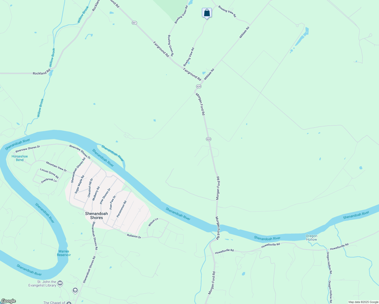 map of restaurants, bars, coffee shops, grocery stores, and more near 2219 Morgan Ford Road in Front Royal