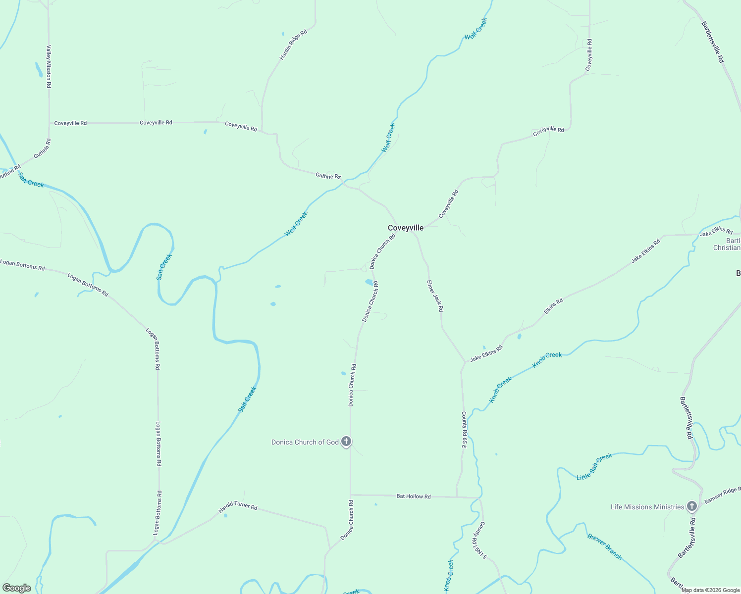 map of restaurants, bars, coffee shops, grocery stores, and more near 2602-2710 Donica Church Road in Bedford