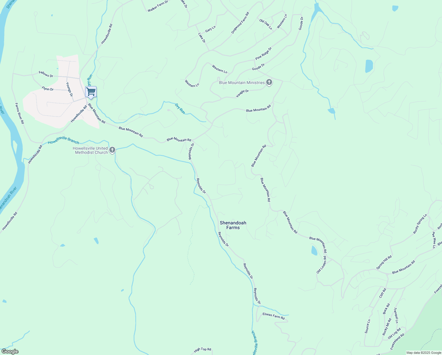 map of restaurants, bars, coffee shops, grocery stores, and more near 273 Wells Drive in Front Royal
