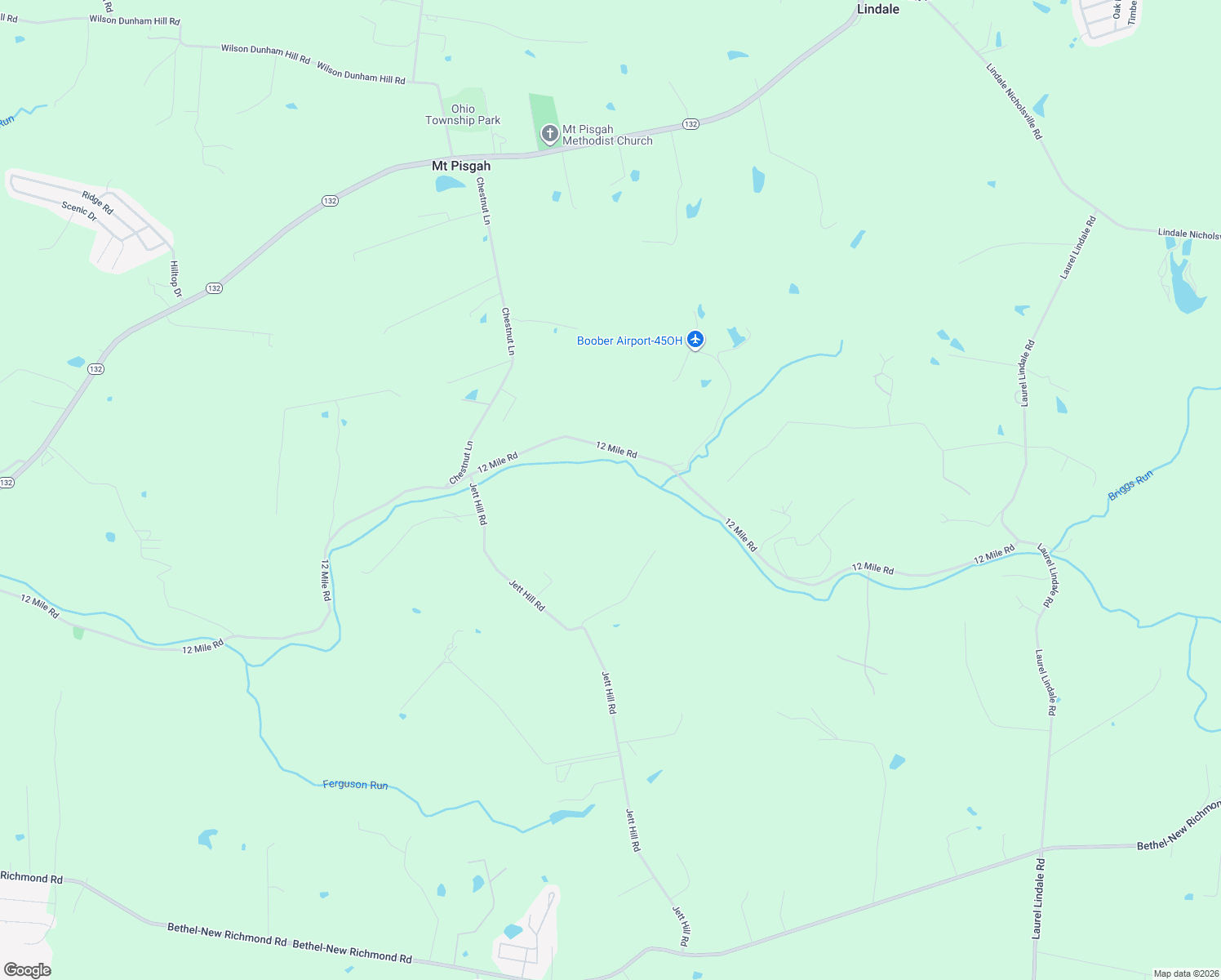 map of restaurants, bars, coffee shops, grocery stores, and more near 2630 Jett Hill Road in New Richmond