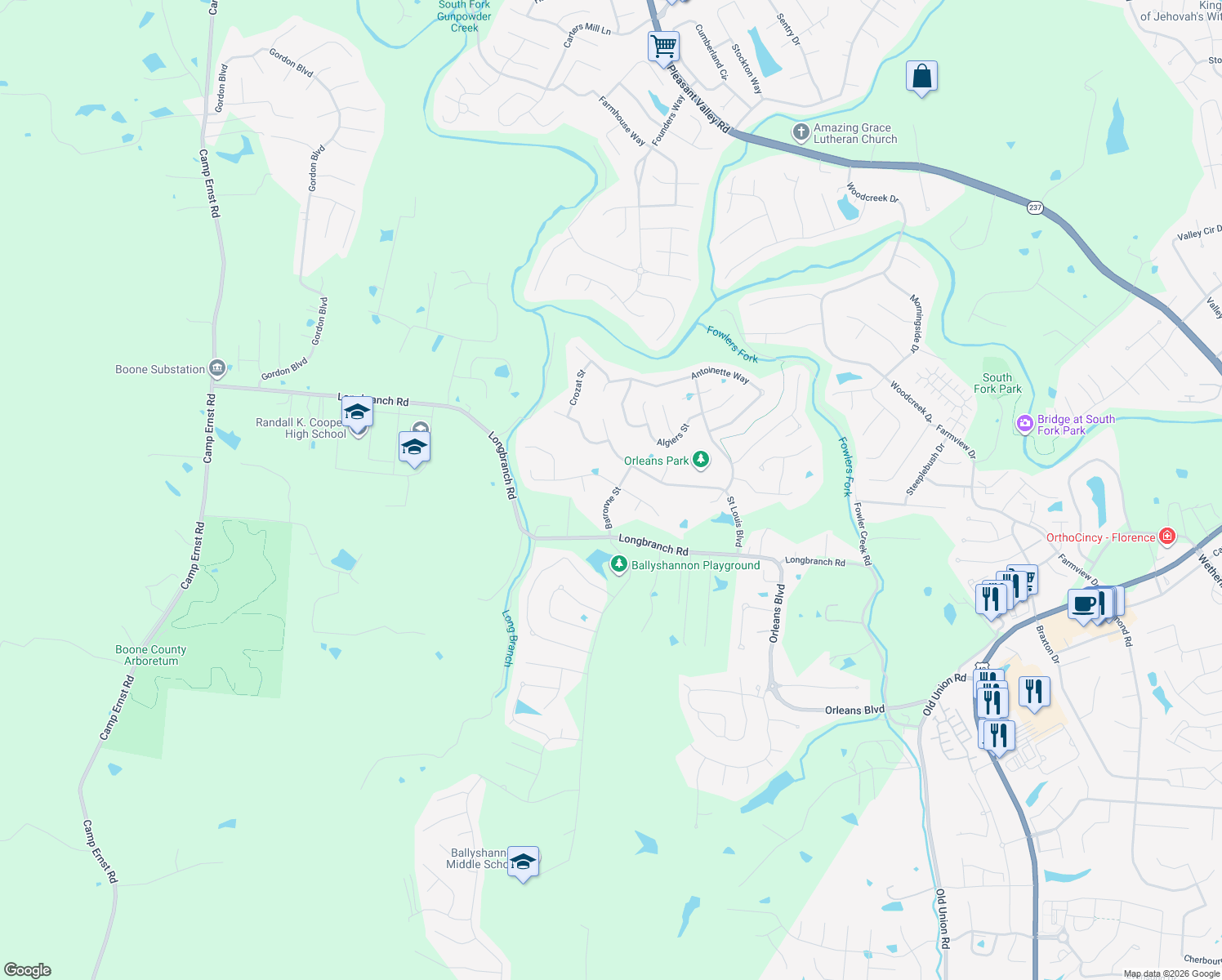 map of restaurants, bars, coffee shops, grocery stores, and more near 8651 Eden Ct in Union