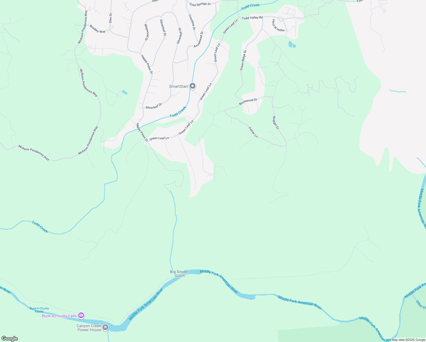map of restaurants, bars, coffee shops, grocery stores, and more near 20600 Birchwood Drive in Foresthill
