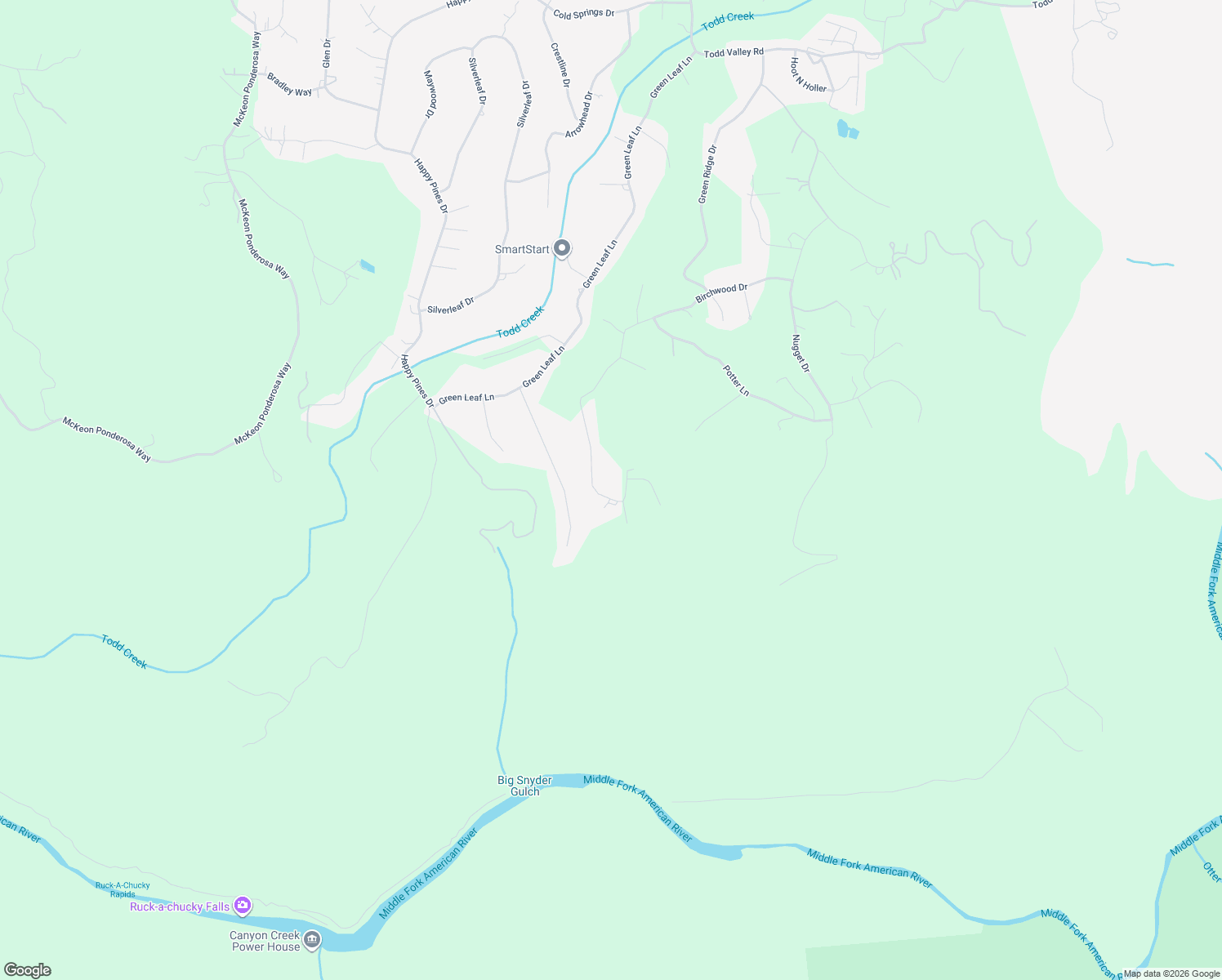 map of restaurants, bars, coffee shops, grocery stores, and more near 20600 Birchwood Drive in Foresthill