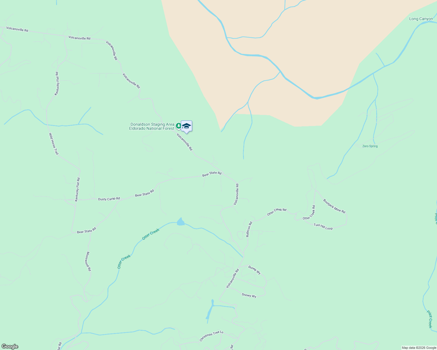 map of restaurants, bars, coffee shops, grocery stores, and more near 4850 Volcanoville Road in Georgetown