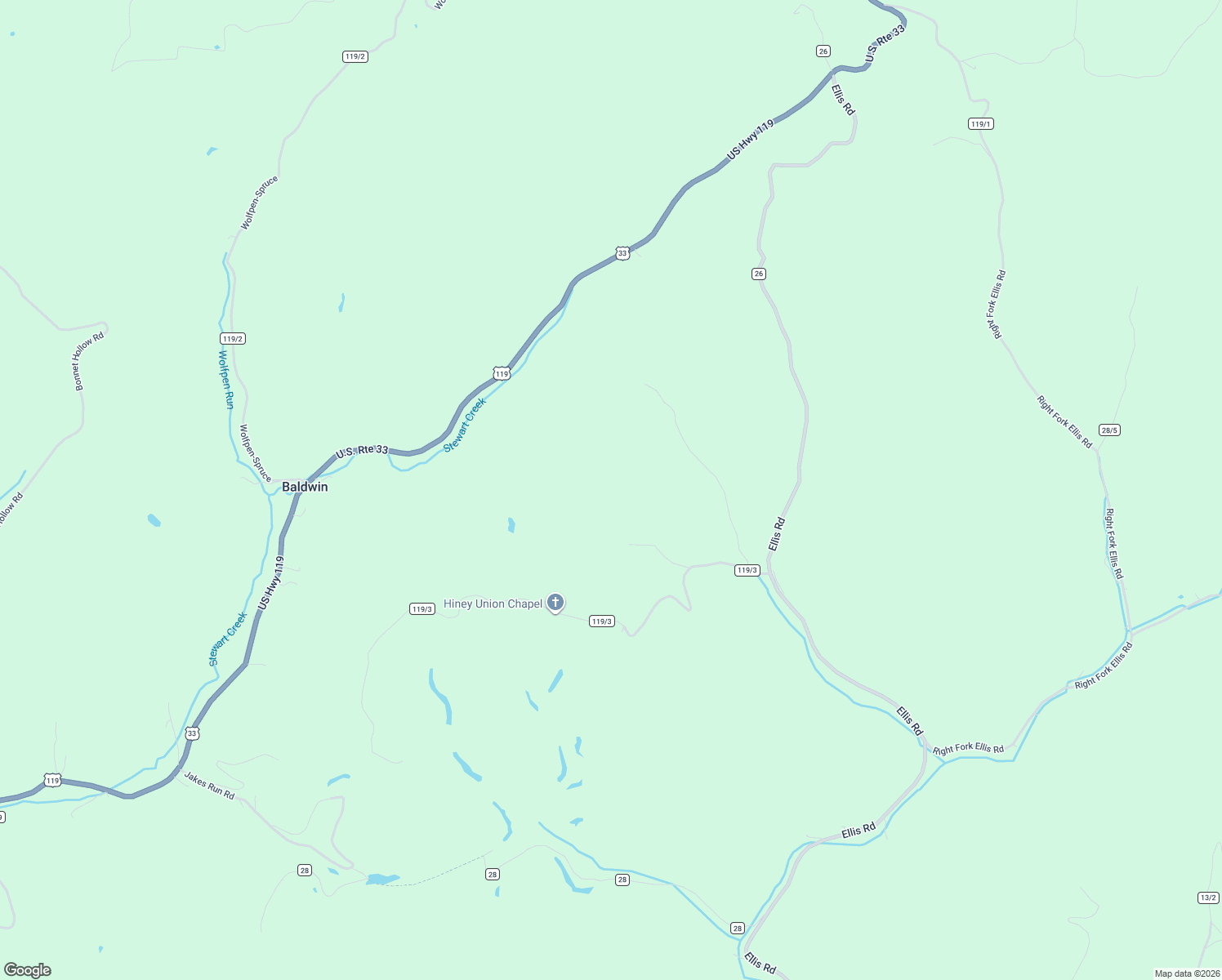 map of restaurants, bars, coffee shops, grocery stores, and more near Hiney Hill Road in Linn