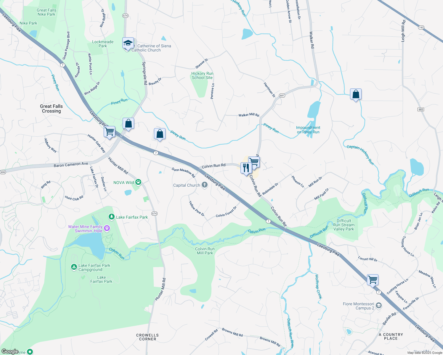 map of restaurants, bars, coffee shops, grocery stores, and more near 1208 Colvin Meadows Ln in Great Falls