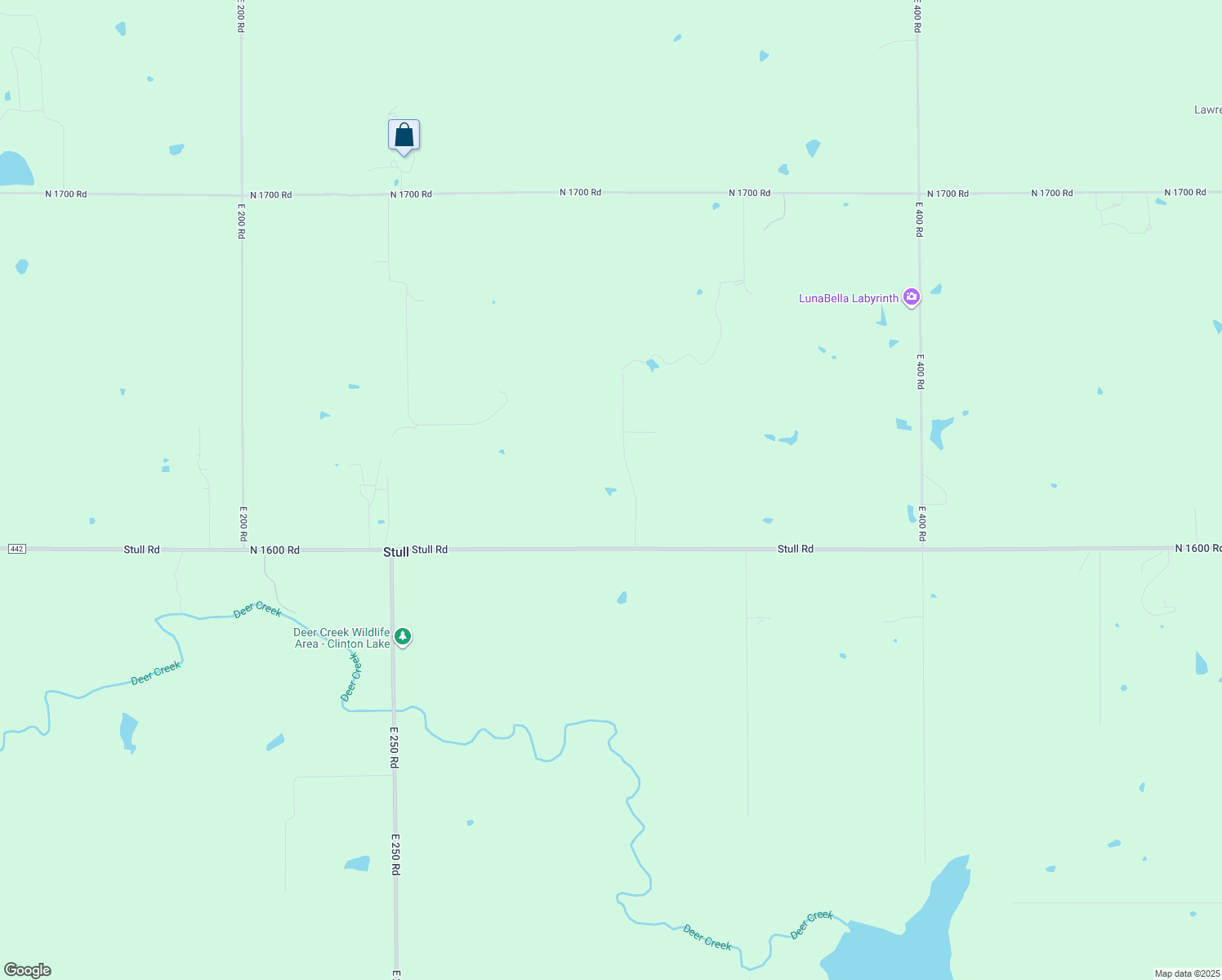map of restaurants, bars, coffee shops, grocery stores, and more near 1619 East 318th Road in Lecompton
