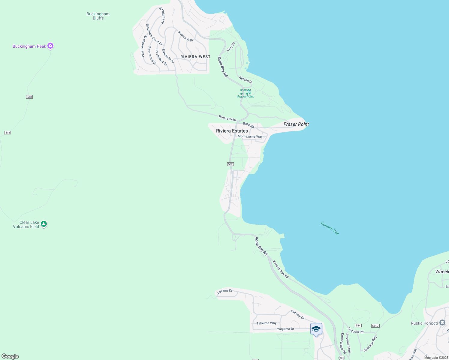 map of restaurants, bars, coffee shops, grocery stores, and more near 8925 Soda Bay Road in Kelseyville