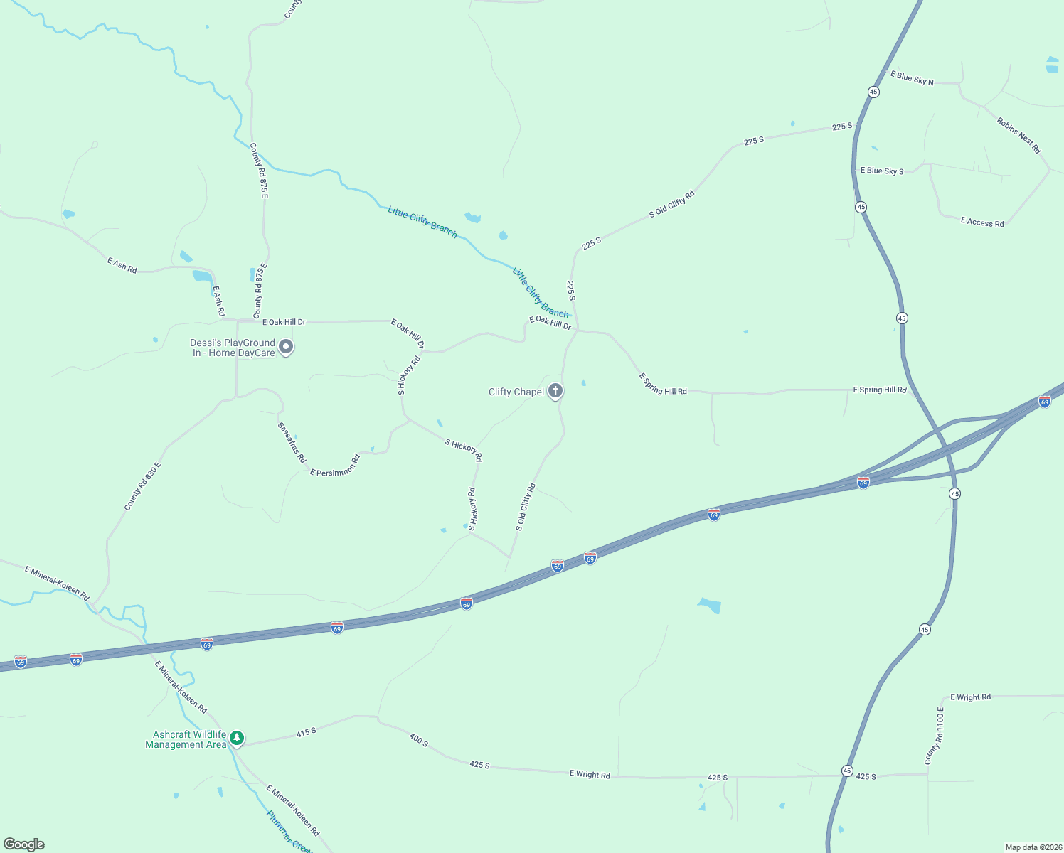 map of restaurants, bars, coffee shops, grocery stores, and more near 9622 East Birch Road in Bloomfield