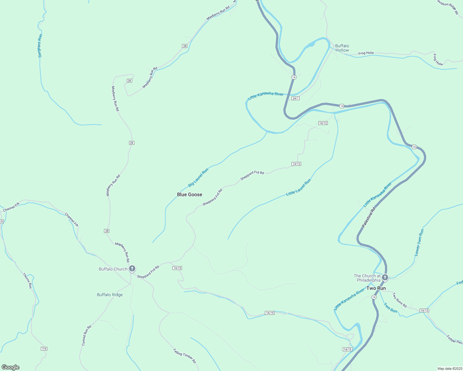 map of restaurants, bars, coffee shops, grocery stores, and more near Sheperd Ford in Wirt County