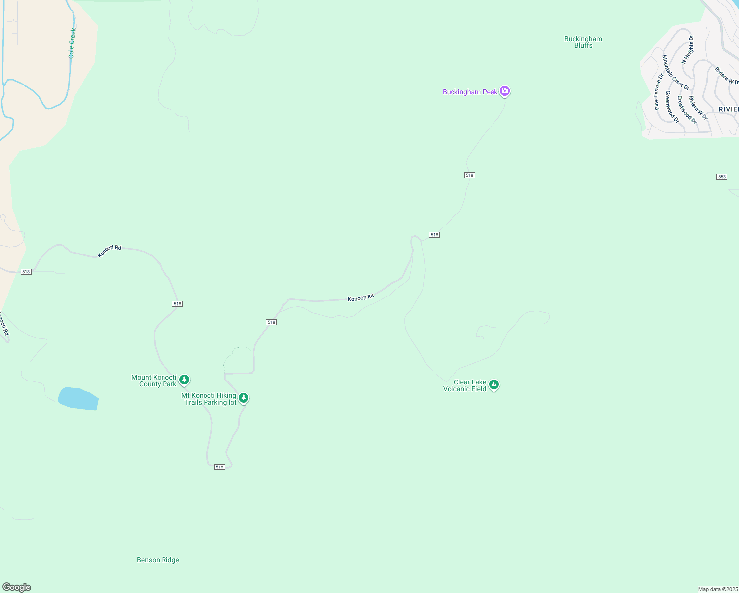 map of restaurants, bars, coffee shops, grocery stores, and more near 5961 Konocti Road in Kelseyville