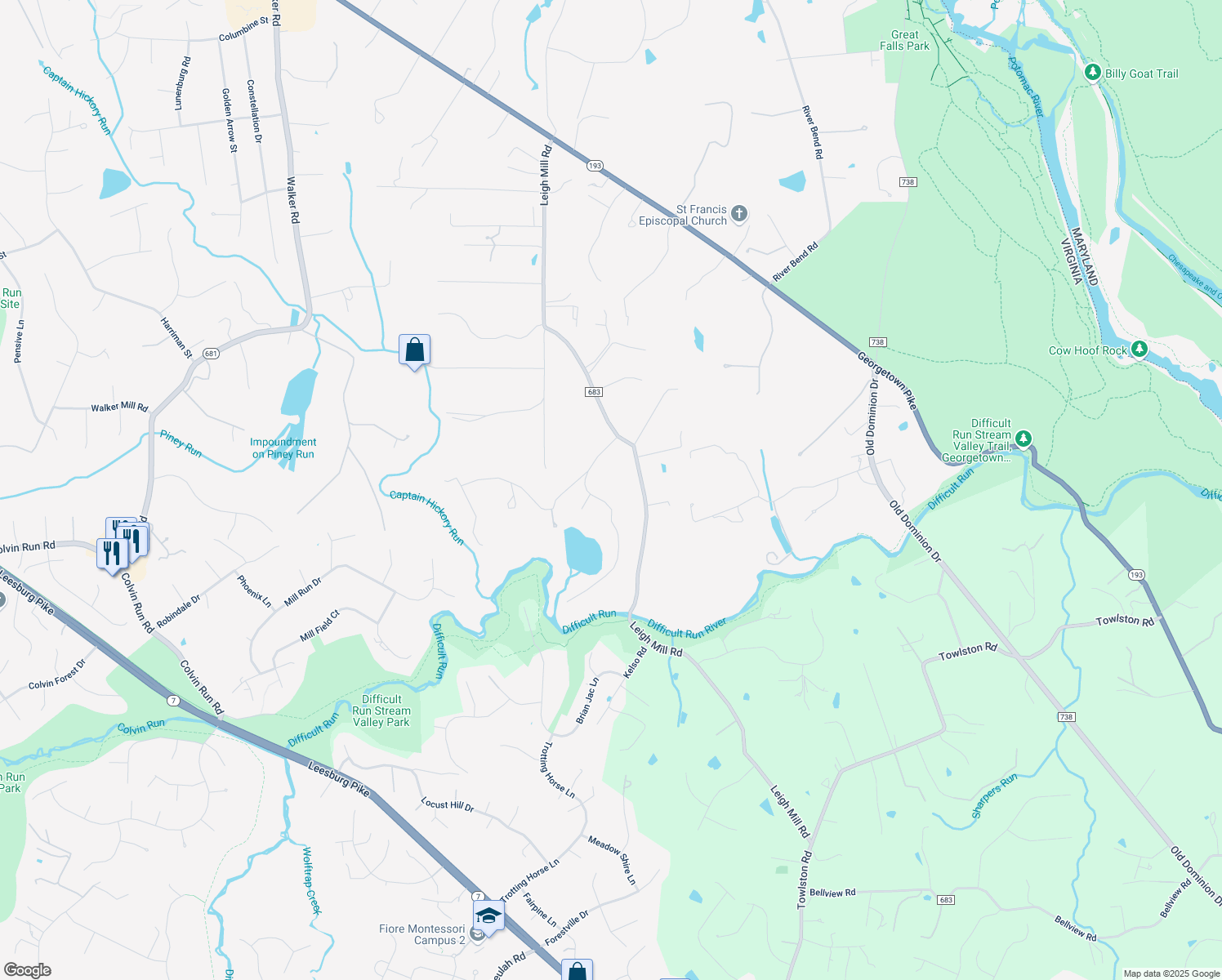 map of restaurants, bars, coffee shops, grocery stores, and more near 967 Millwood Road in Great Falls
