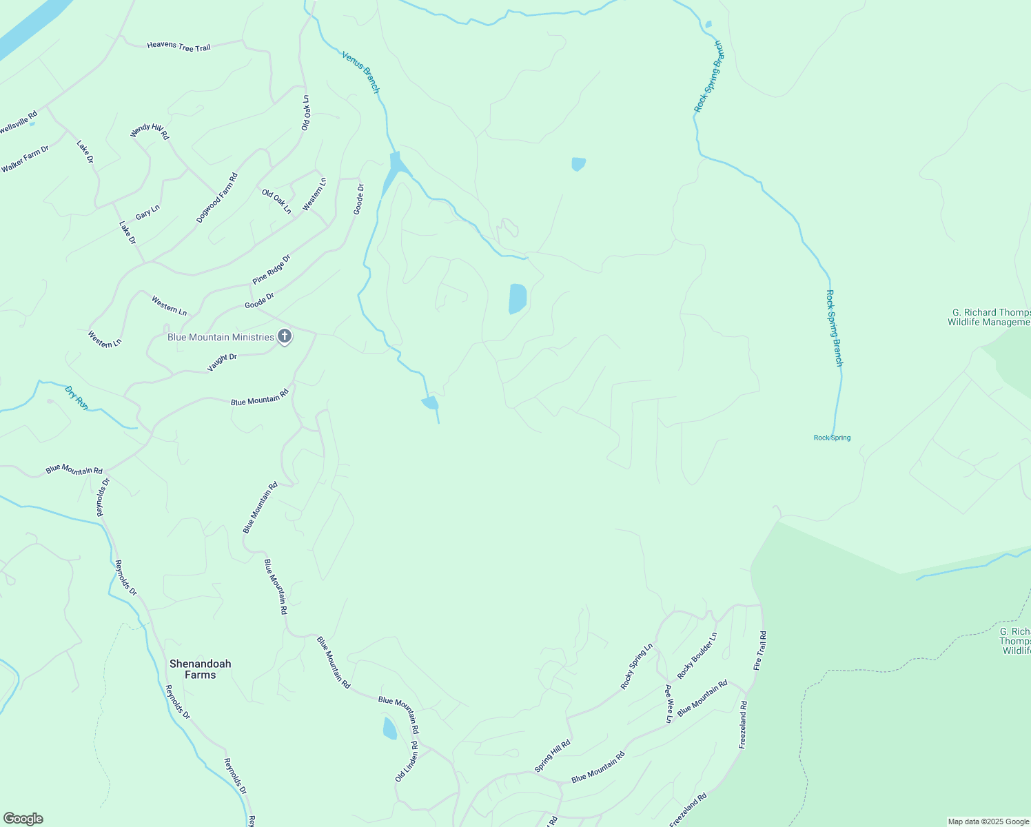 map of restaurants, bars, coffee shops, grocery stores, and more near Peggys Court in Shenandoah Farms