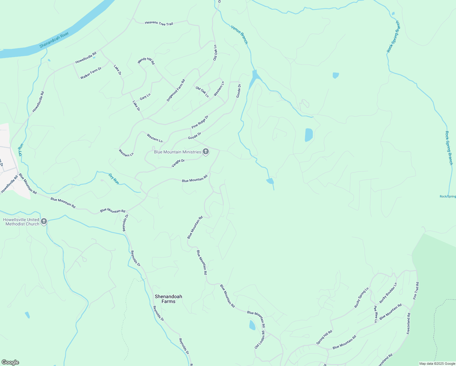 map of restaurants, bars, coffee shops, grocery stores, and more near 111 Huck Finn Dr in Front Royal