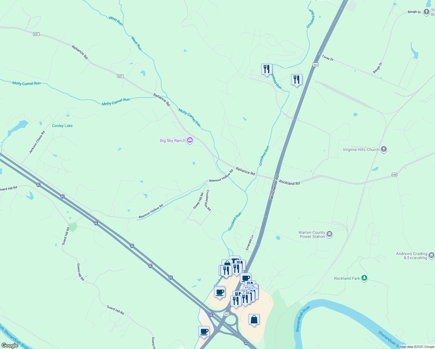 map of restaurants, bars, coffee shops, grocery stores, and more near 37 Molly Campbell Lane in Middletown