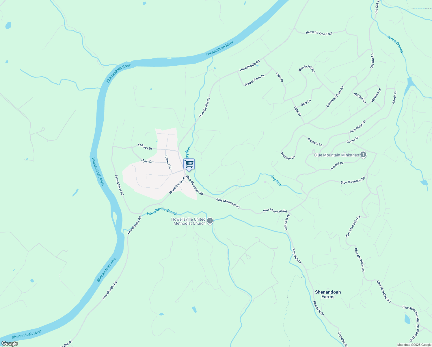 map of restaurants, bars, coffee shops, grocery stores, and more near 81 Sligo Court in Front Royal