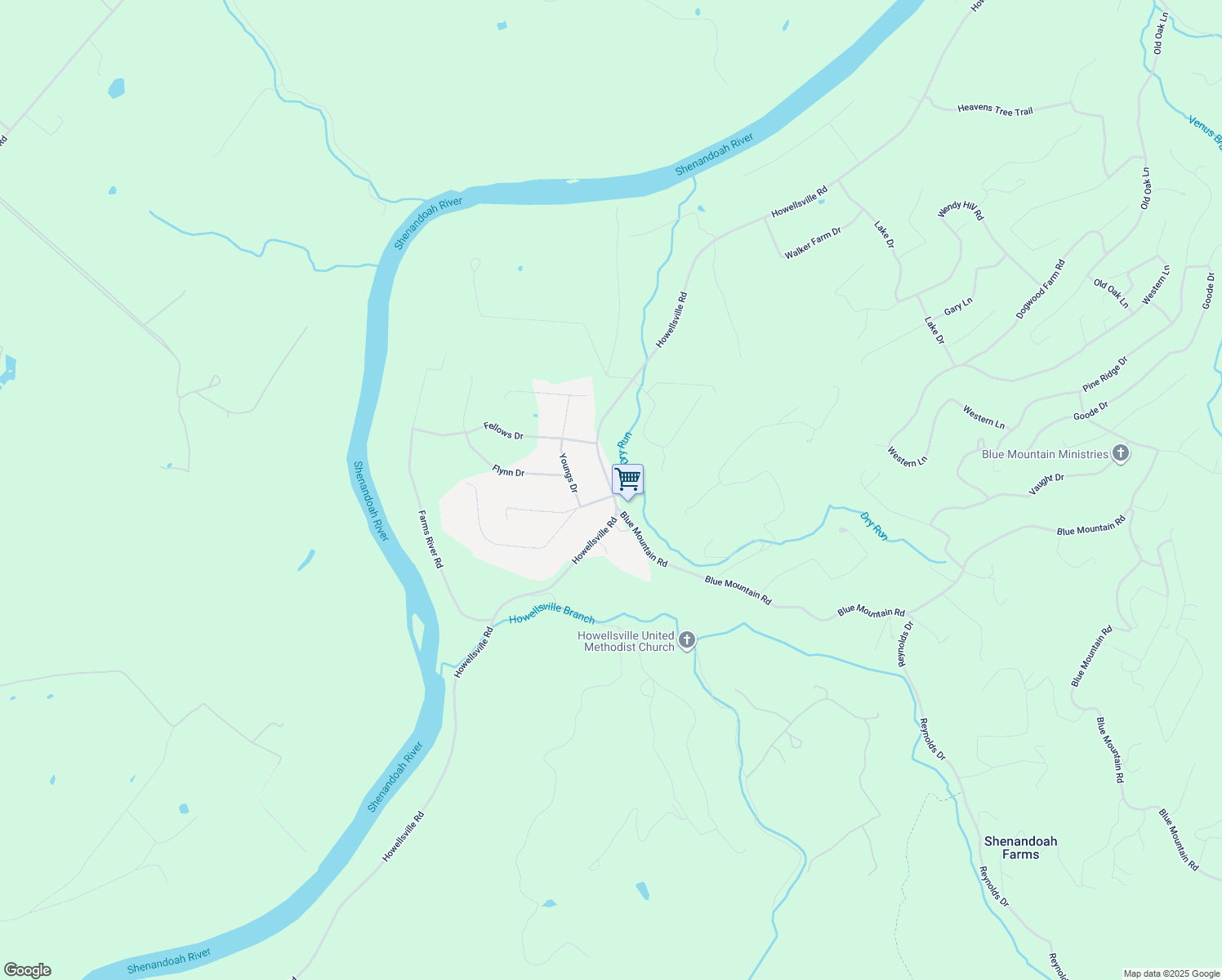 map of restaurants, bars, coffee shops, grocery stores, and more near 3502 Howellsville Road in Front Royal