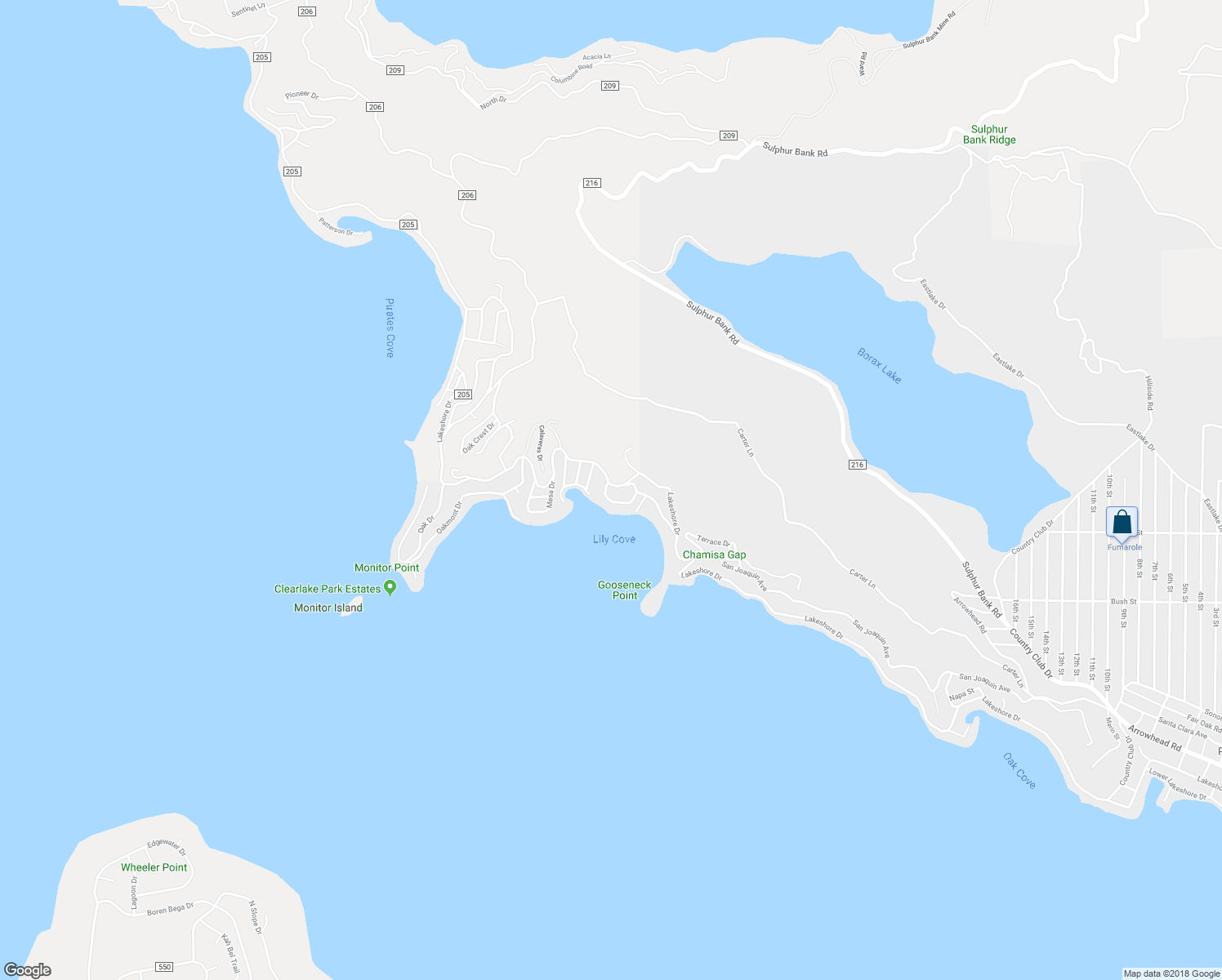 map of restaurants, bars, coffee shops, grocery stores, and more near 11911 Lakeshore Drive in Clearlake