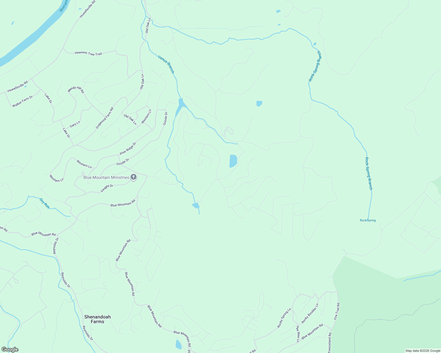 map of restaurants, bars, coffee shops, grocery stores, and more near in Shenandoah Farms