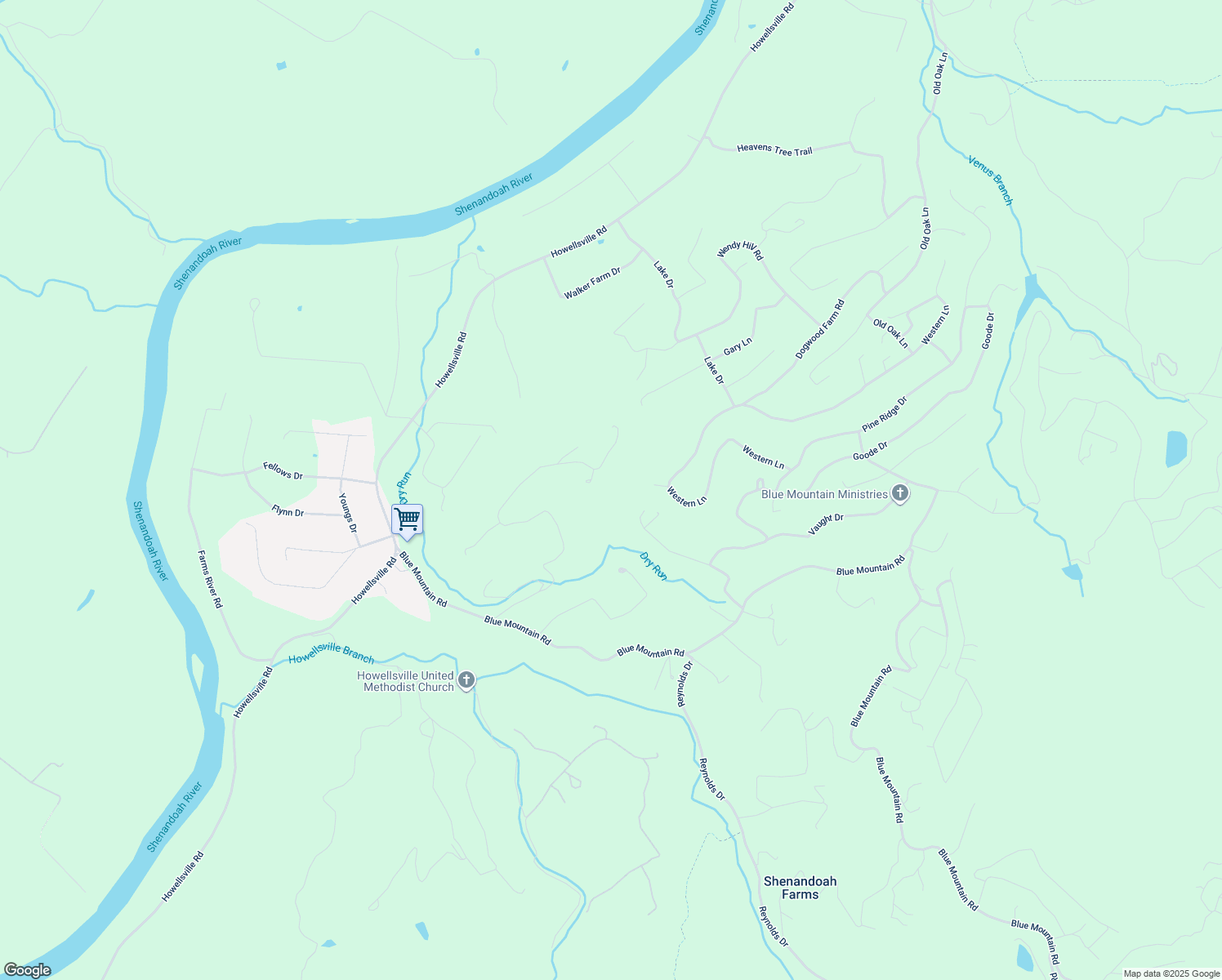 map of restaurants, bars, coffee shops, grocery stores, and more near 29 Erin Court in Front Royal