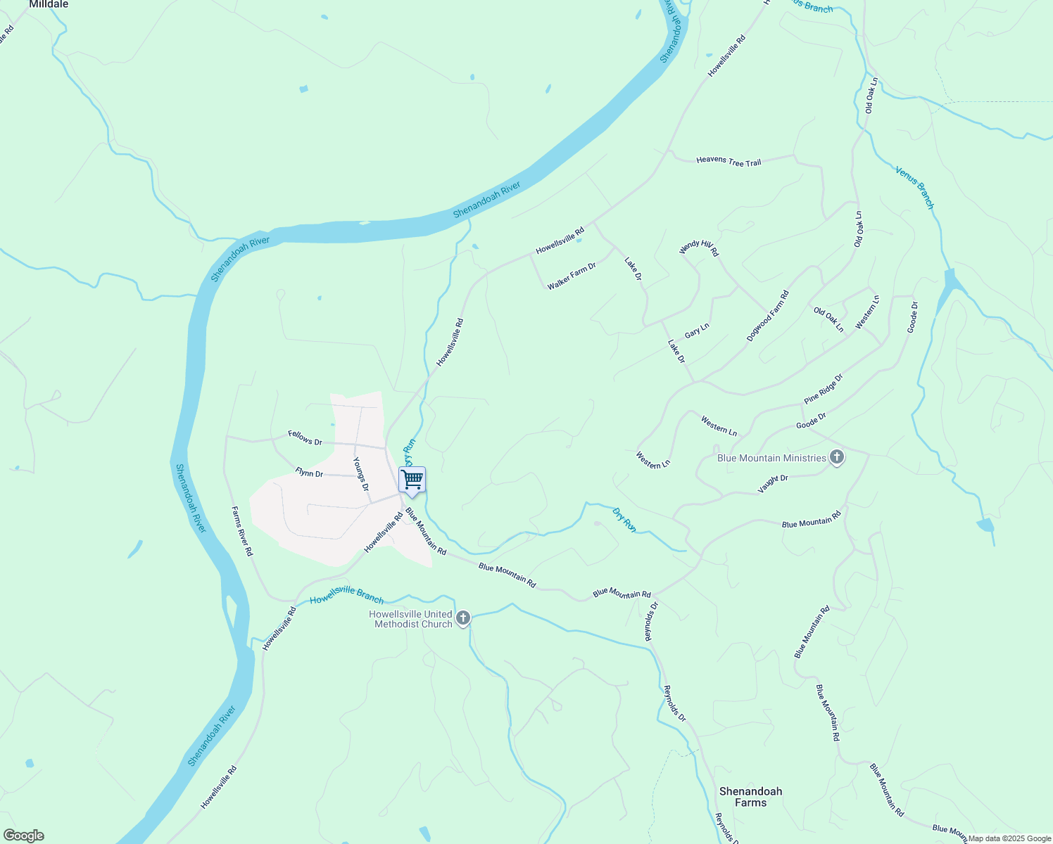 map of restaurants, bars, coffee shops, grocery stores, and more near 817 Kildare Drive in Front Royal