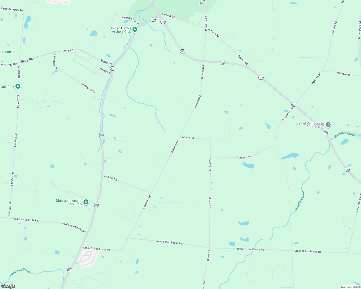 map of restaurants, bars, coffee shops, grocery stores, and more near 2938 S Bantam Rd in Bethel