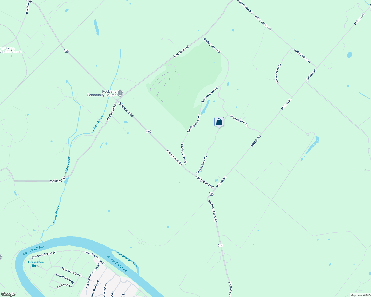 map of restaurants, bars, coffee shops, grocery stores, and more near 148 Bowling Green Road in Front Royal