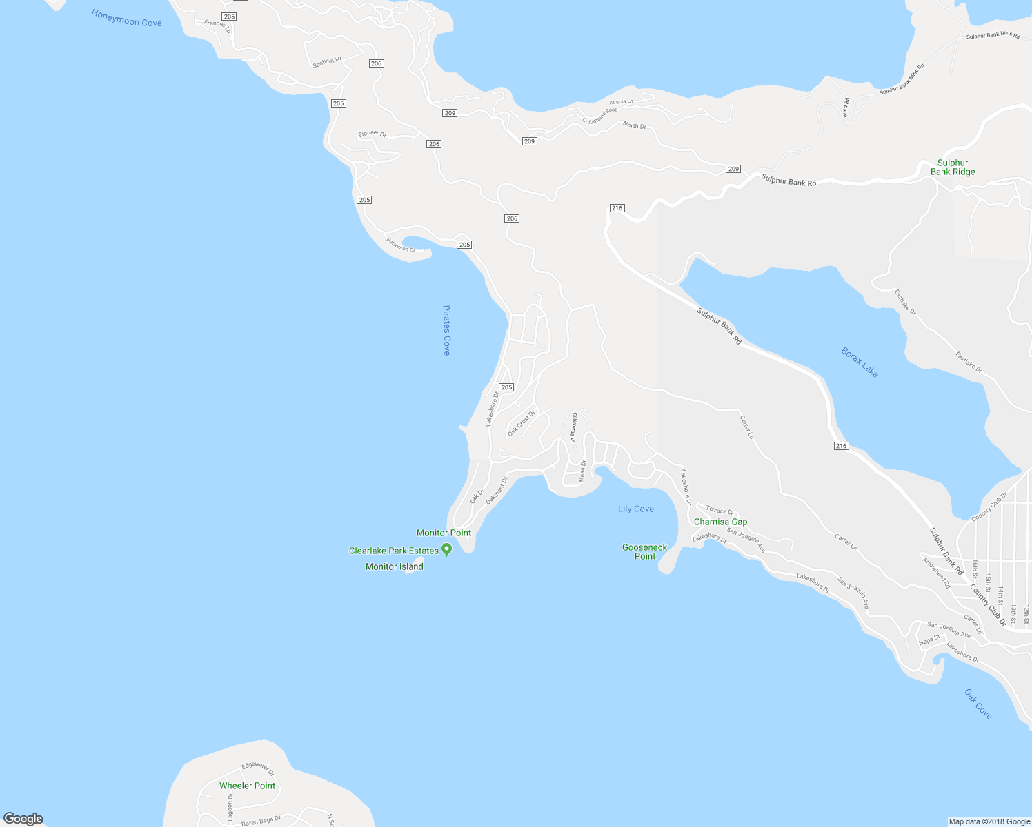 map of restaurants, bars, coffee shops, grocery stores, and more near 3011 Oak Crest Drive in Clearlake