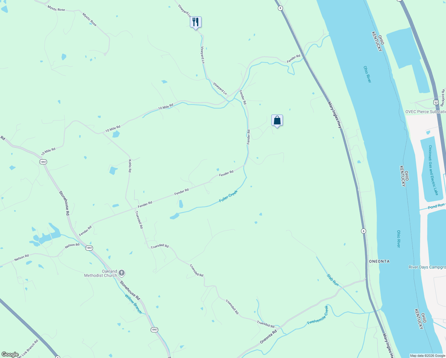 map of restaurants, bars, coffee shops, grocery stores, and more near 3173 Fender Road in Melbourne