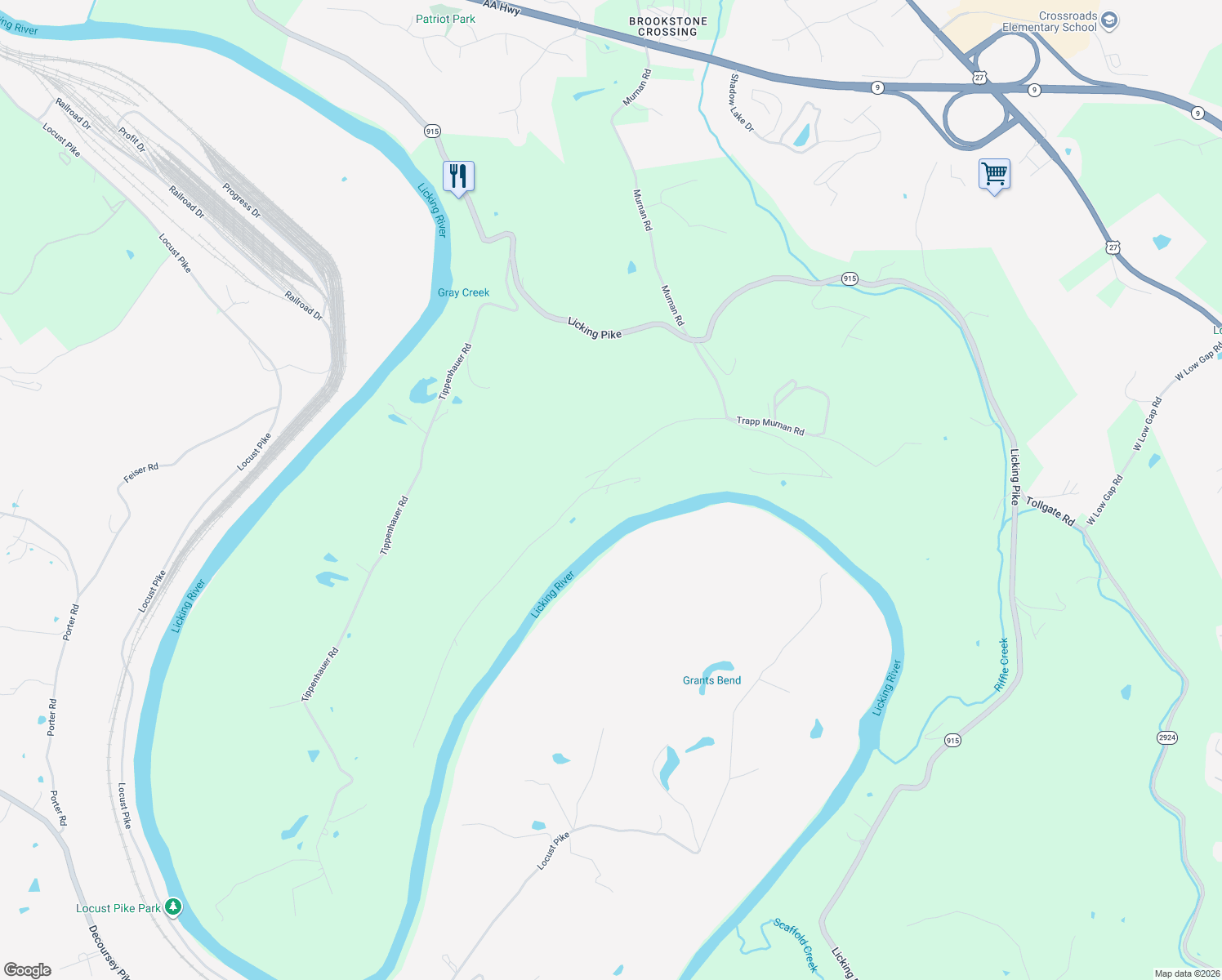 map of restaurants, bars, coffee shops, grocery stores, and more near 363 Hidden Valley Road in Newport
