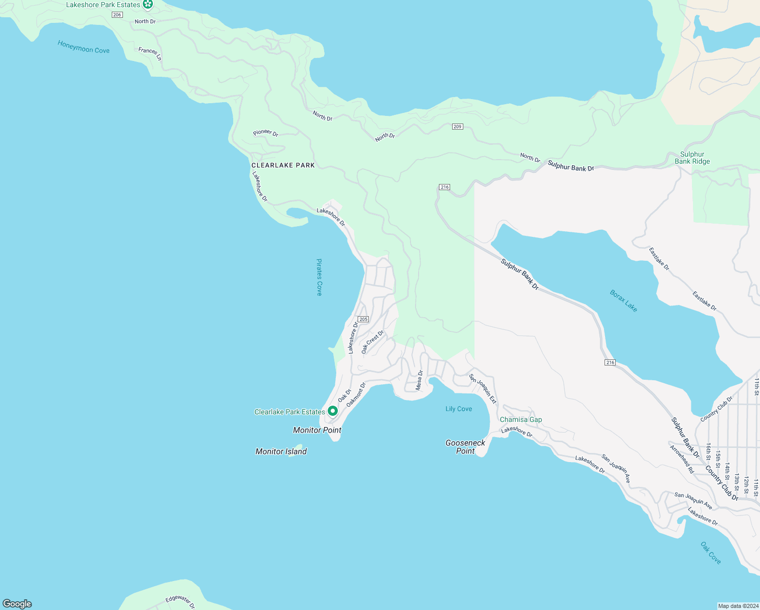 map of restaurants, bars, coffee shops, grocery stores, and more near 2861 San Joaquin Avenue in Lake County