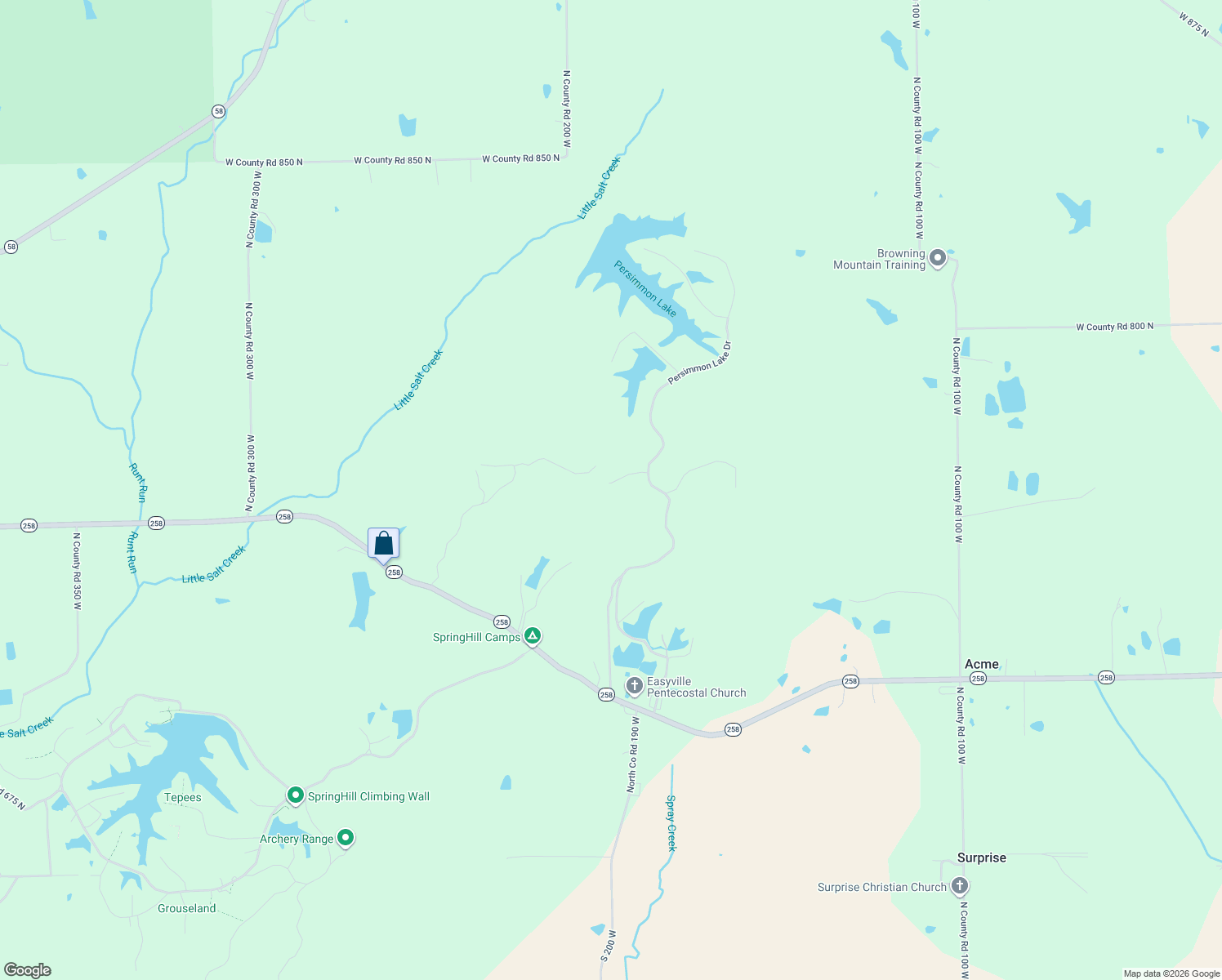 map of restaurants, bars, coffee shops, grocery stores, and more near 7701 Blane Court in Seymour