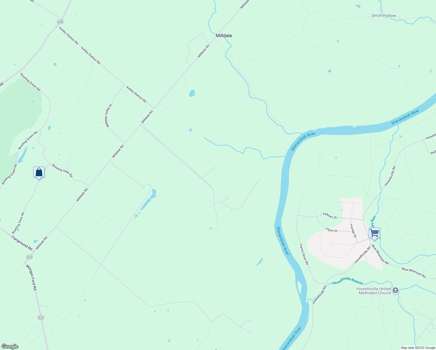 map of restaurants, bars, coffee shops, grocery stores, and more near 945 Coldbrook Lane in Front Royal