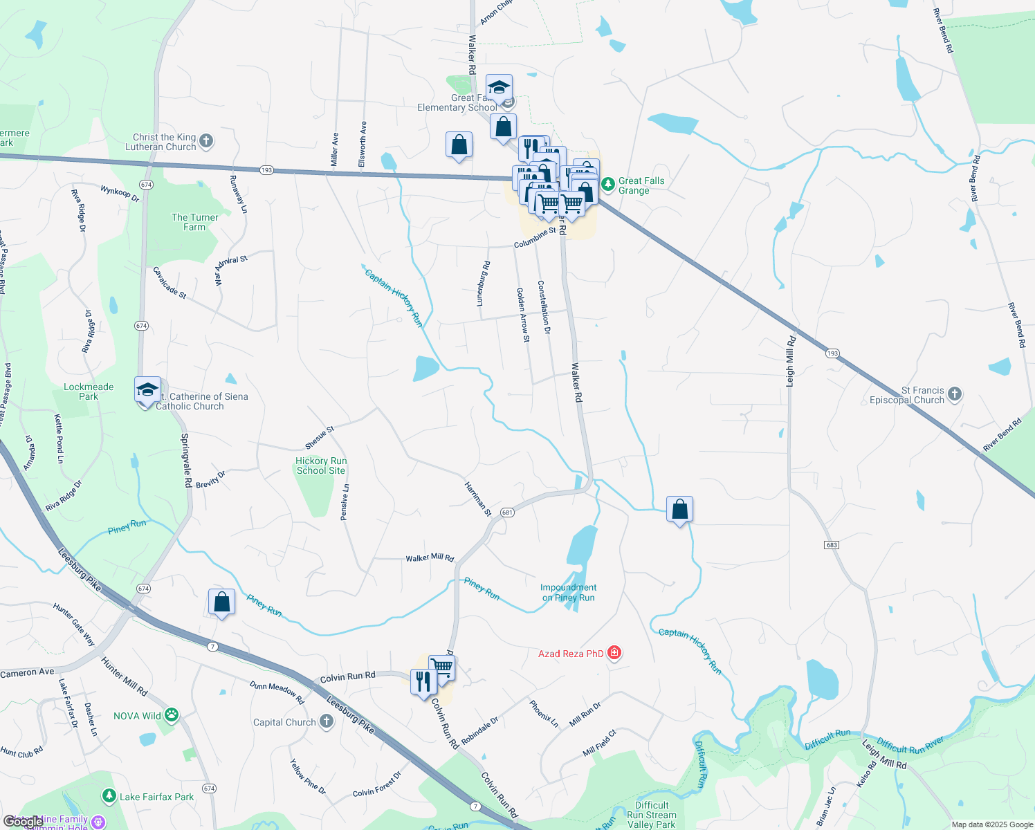 map of restaurants, bars, coffee shops, grocery stores, and more near 912 Golden Arrow Street in Great Falls