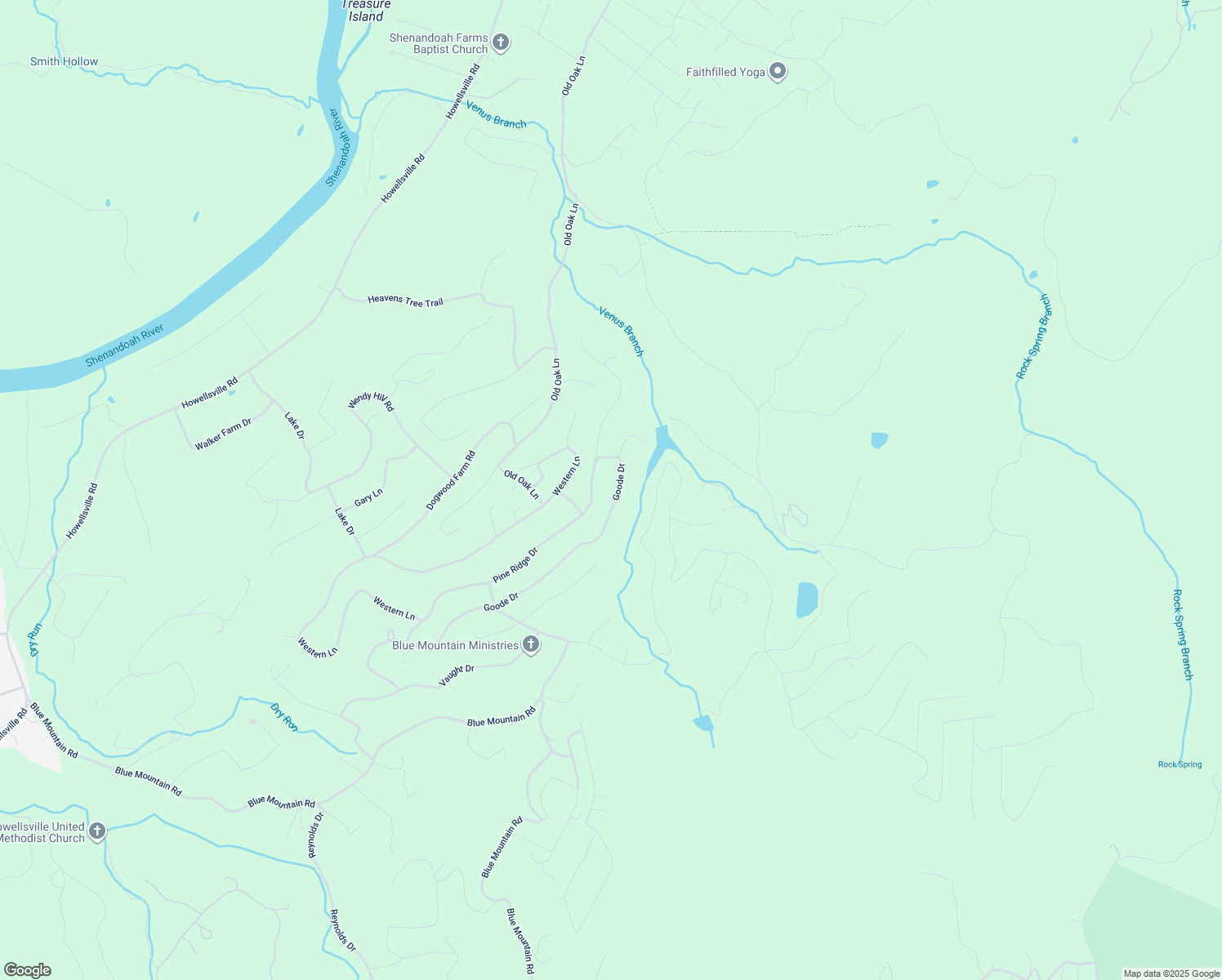 map of restaurants, bars, coffee shops, grocery stores, and more near 1067 Goode Drive in Front Royal
