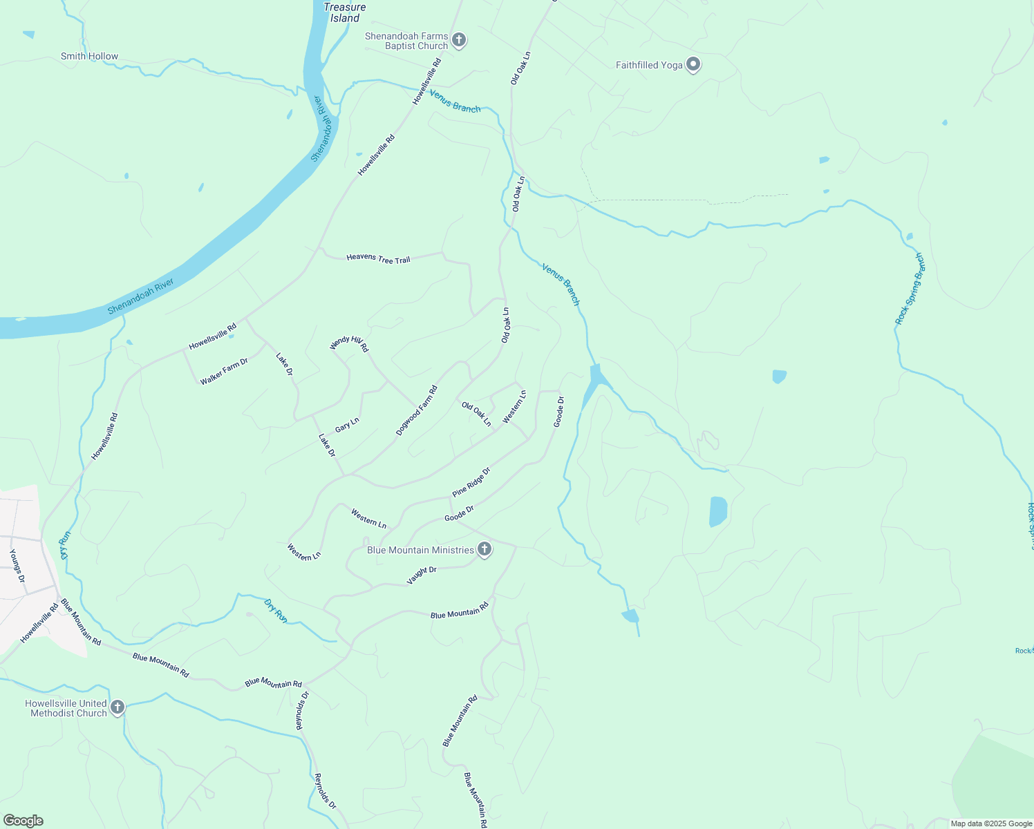 map of restaurants, bars, coffee shops, grocery stores, and more near 1470 Western Lane in Front Royal