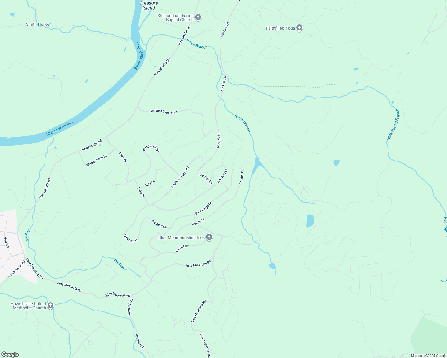 map of restaurants, bars, coffee shops, grocery stores, and more near 1470 Western Lane in Front Royal