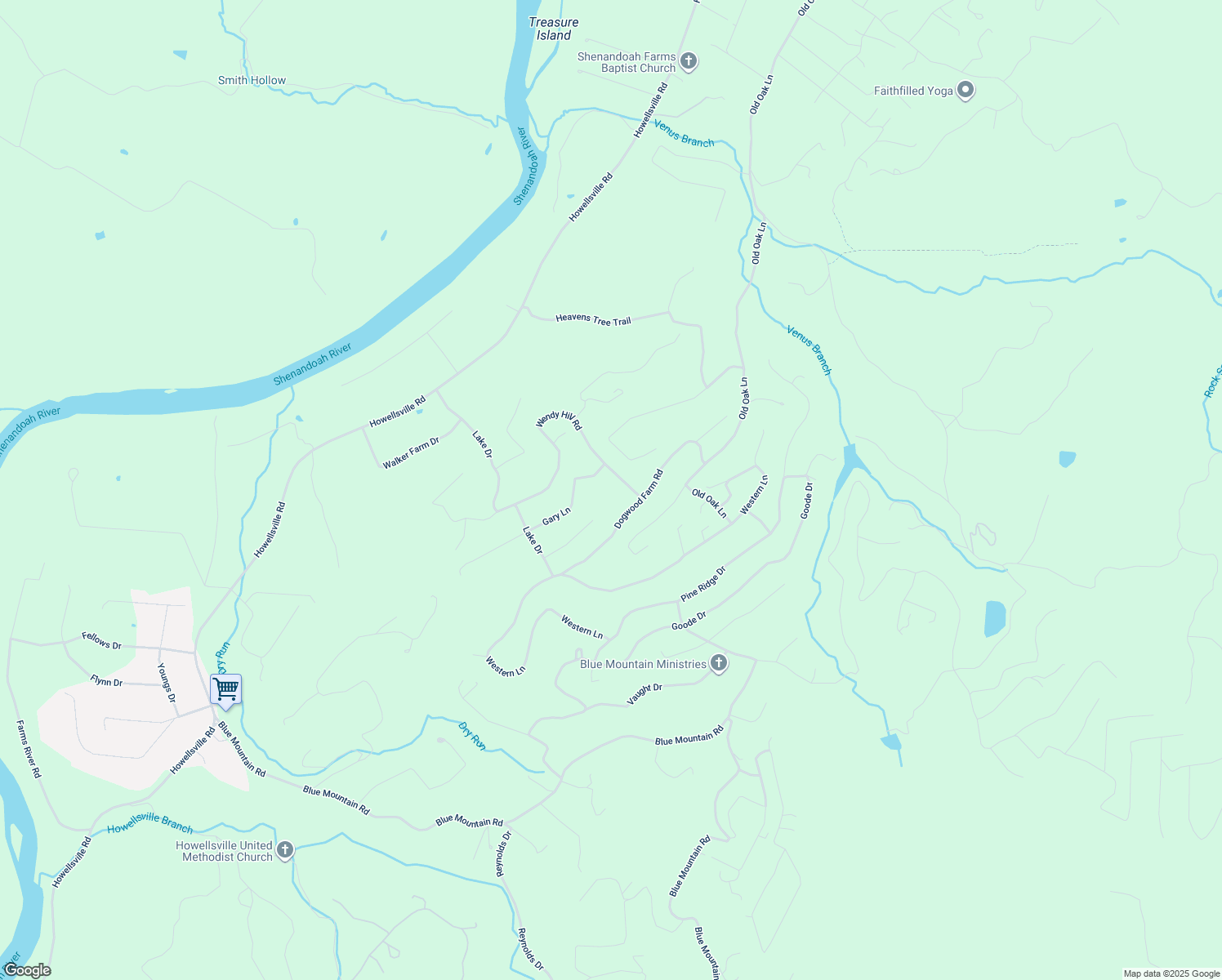 map of restaurants, bars, coffee shops, grocery stores, and more near 684 Wendy Hill Road in Front Royal