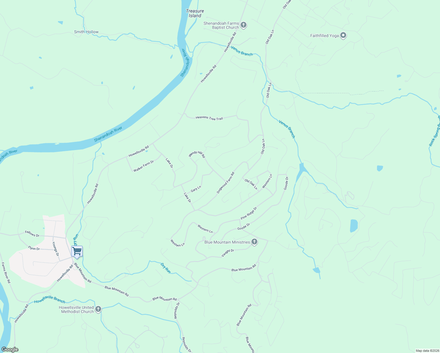map of restaurants, bars, coffee shops, grocery stores, and more near 684 Wendy Hill Road in Front Royal