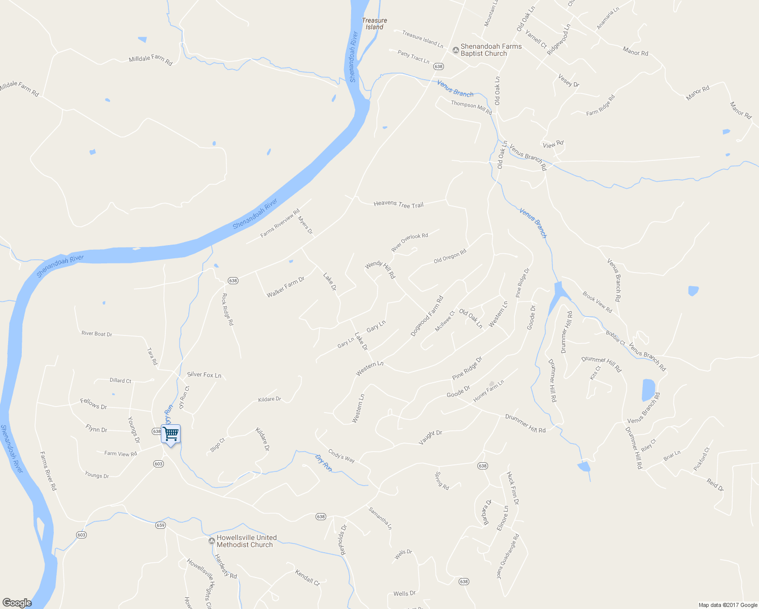 map of restaurants, bars, coffee shops, grocery stores, and more near 204 Wendy Hill Road in Front Royal