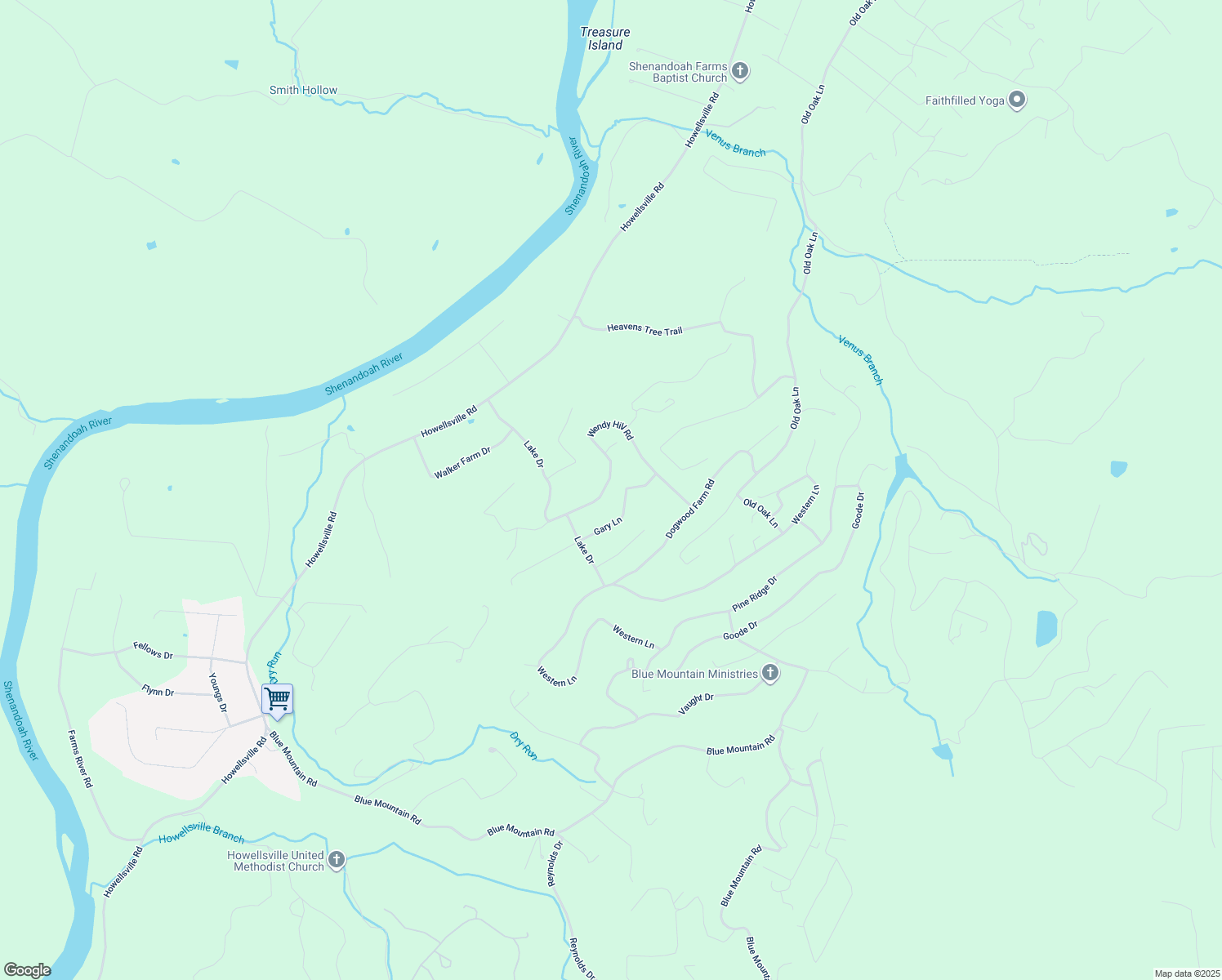 map of restaurants, bars, coffee shops, grocery stores, and more near 204 Wendy Hill Road in Front Royal
