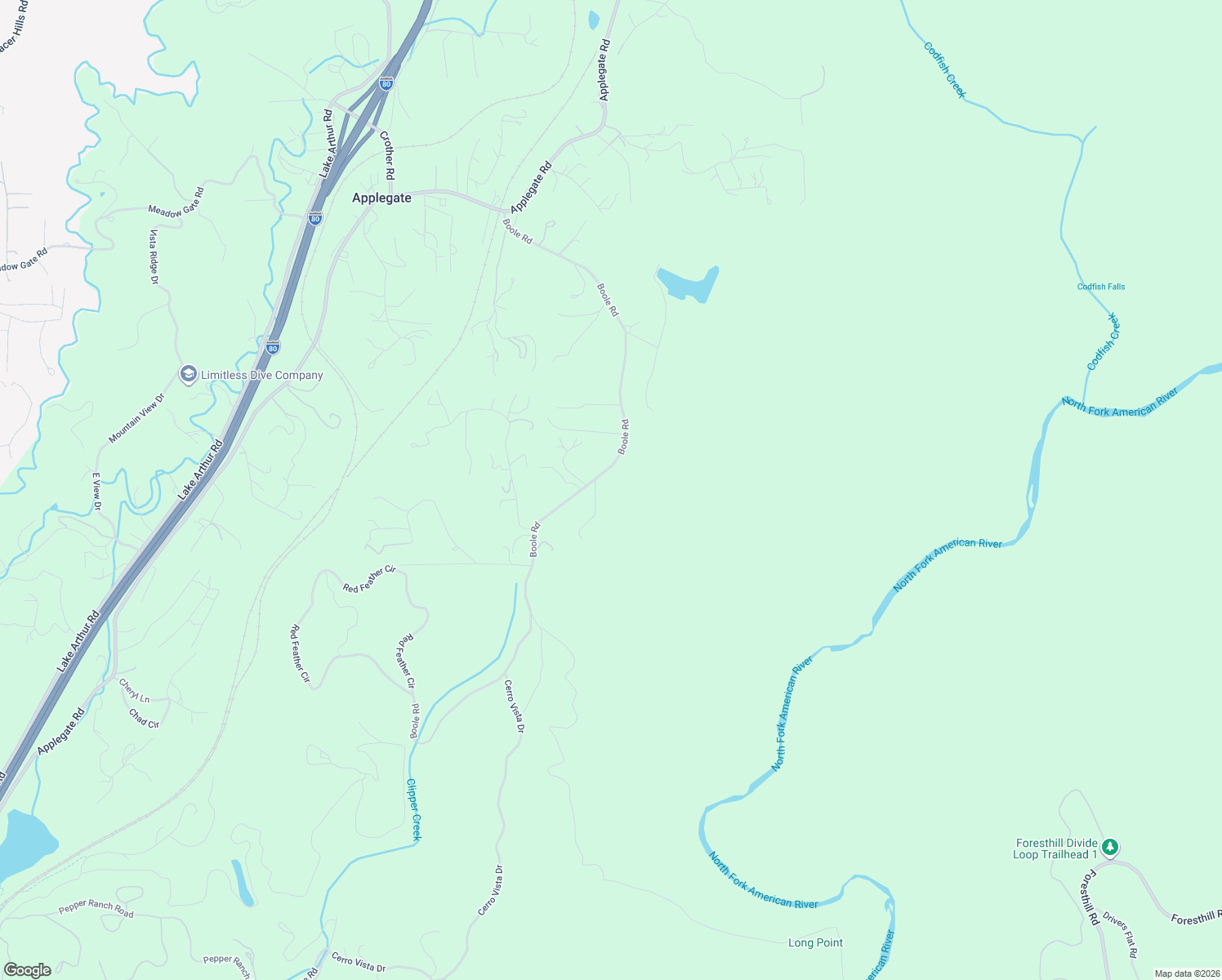 map of restaurants, bars, coffee shops, grocery stores, and more near 1325 Boole Road in Applegate