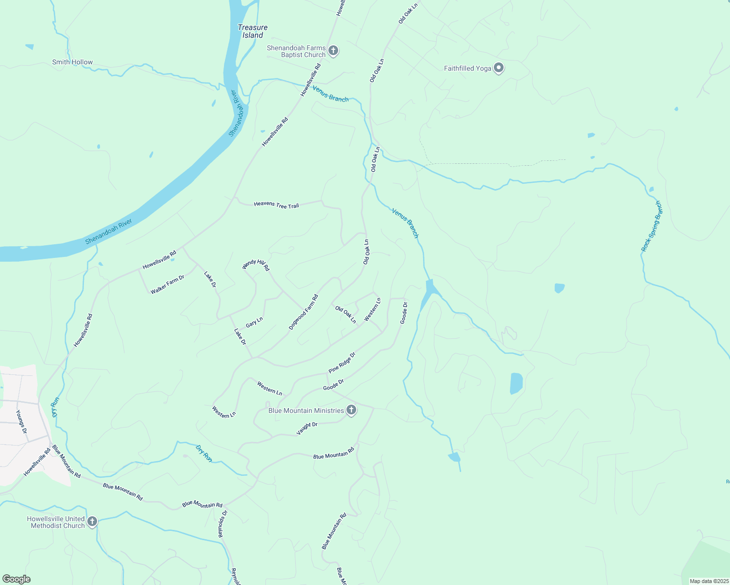 map of restaurants, bars, coffee shops, grocery stores, and more near 63 Hopkins Bluff Road in Front Royal