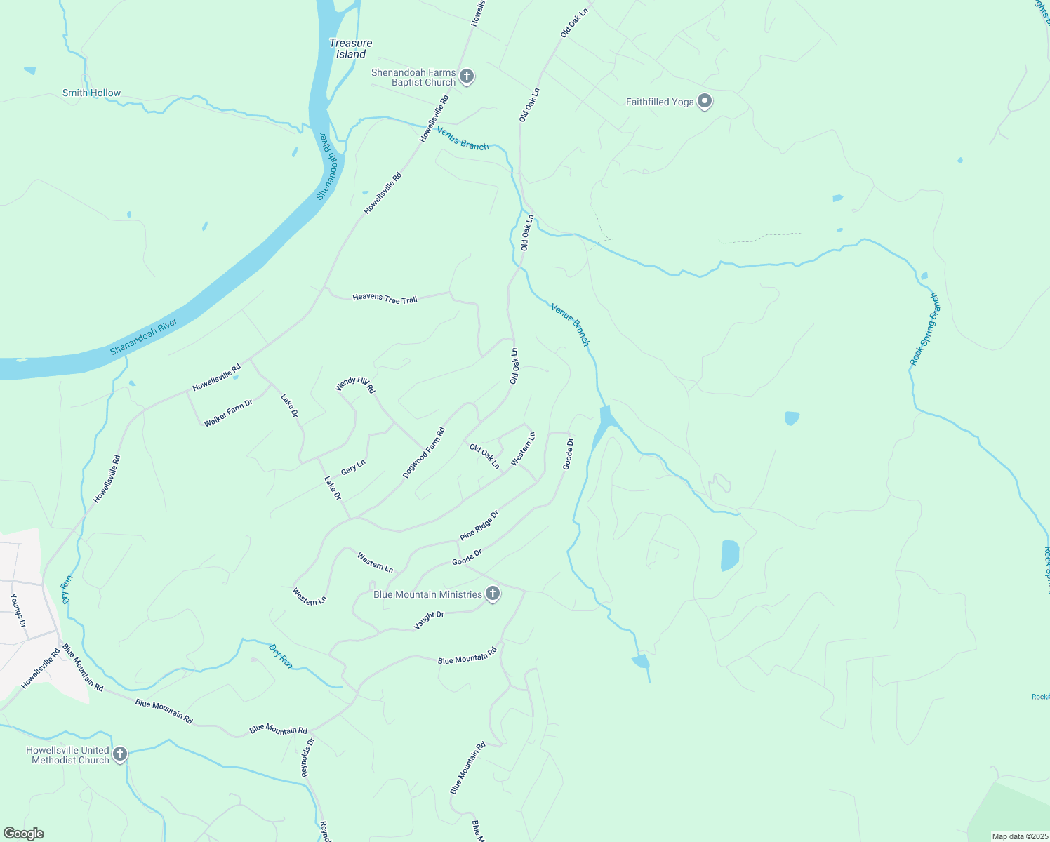 map of restaurants, bars, coffee shops, grocery stores, and more near 1493 Western Lane in Front Royal