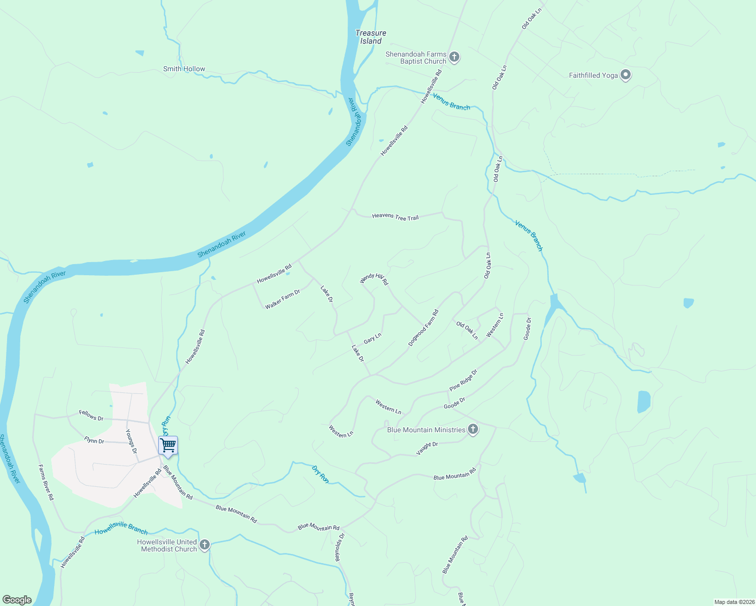 map of restaurants, bars, coffee shops, grocery stores, and more near 262 Wendy Hill Road in Front Royal