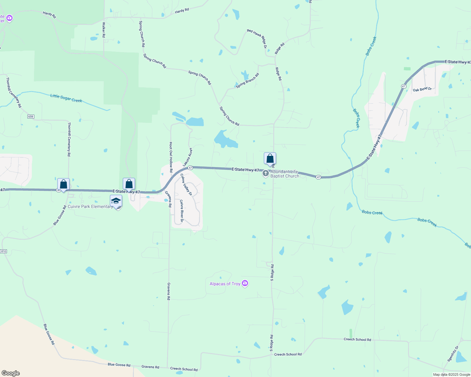 map of restaurants, bars, coffee shops, grocery stores, and more near 90 Firefly Lane in Troy