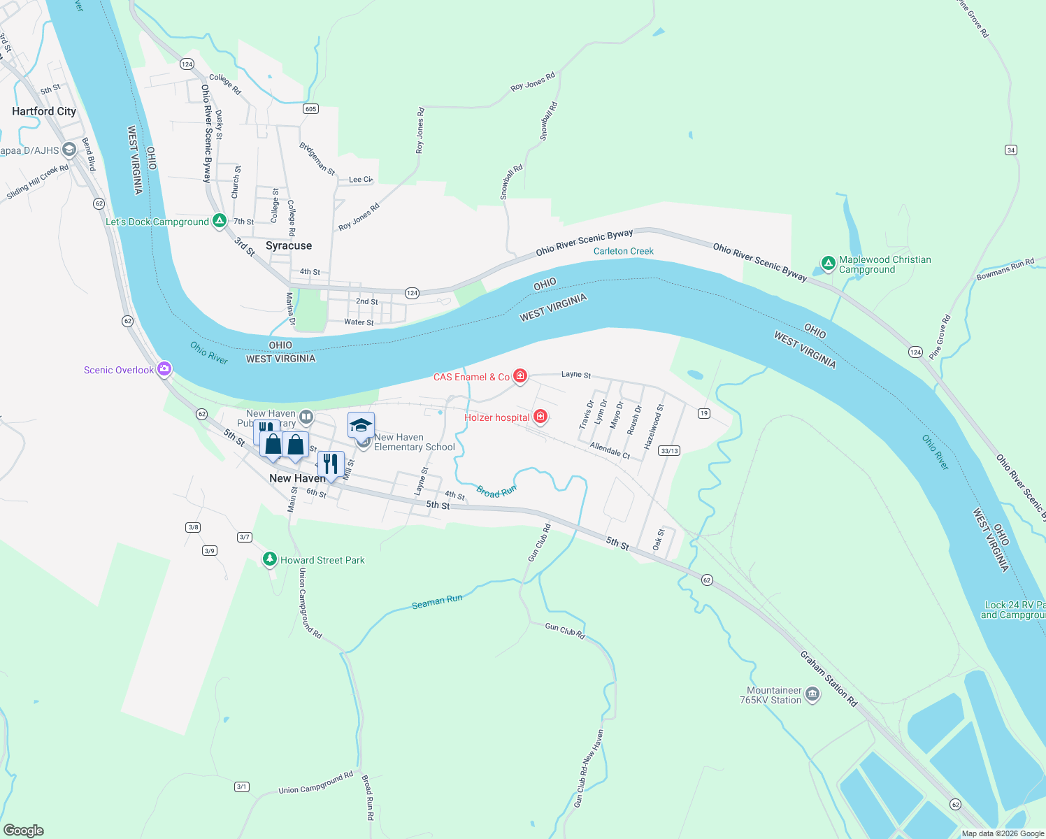 map of restaurants, bars, coffee shops, grocery stores, and more near 114 Sycamore Drive in New Haven